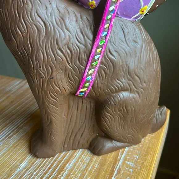 Large Vintage Faux Chocolate Bunny Egg Rabbit Easter Decor. - Picture 7 of 10